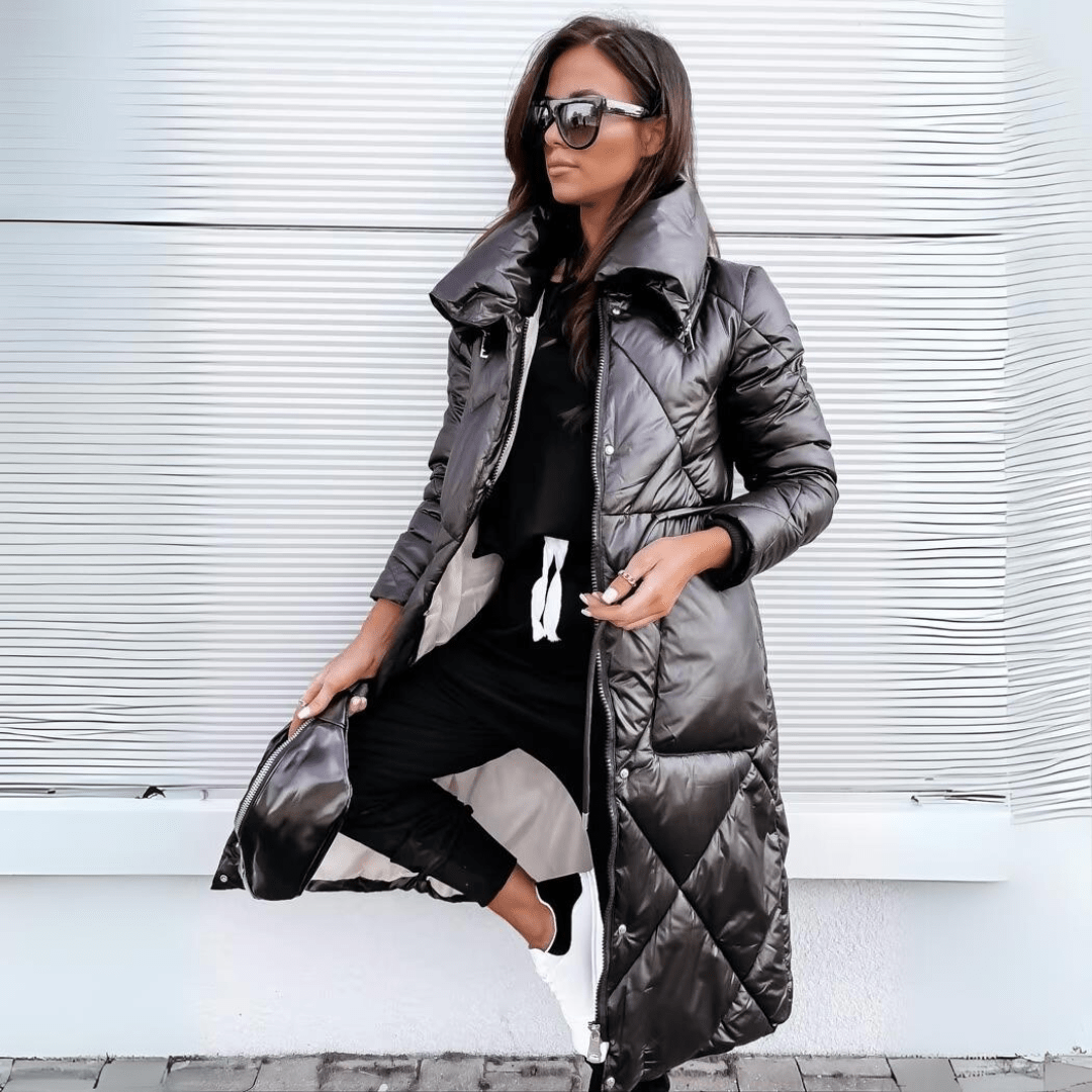 Lavinque Jacket Noir / S Doudoune Longue Brillante | Tendance | Chaleur et Style Urbain