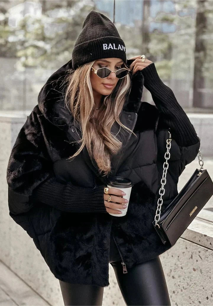 Lavinque Jacket Noir / S Doudoune Oversize | Effet Mouton & Matelassé | Chaleur et Style Hivernal