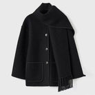 Lavinque Jacket Noir / S Manteau Cape avec Écharpe Intégrée | Élégance | Chaleur et Confort