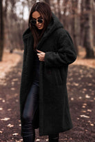 Lavinque Jacket Noir / S Manteau Long en Fausse Fourrure | Doux & Chaud | Élégance Hivernale