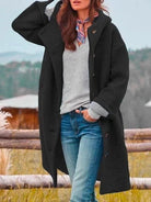 Lavinque Jacket Noir / S Manteau Long en Laine Bouclée | Élégance & Chaleur | Style Décontracté-Chic
