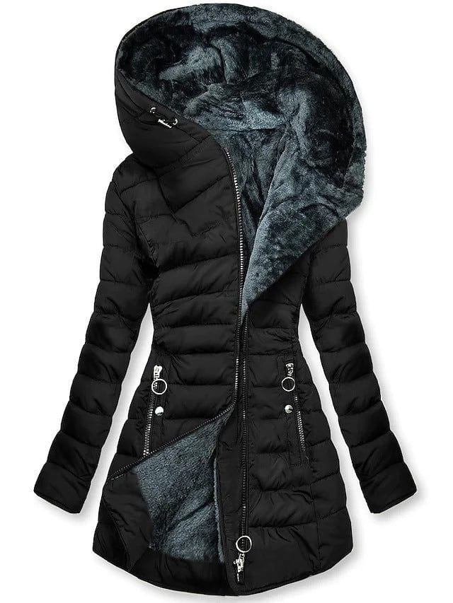Lavinque Jacket Noir / S Manteau Long Femme | Doudoune & Doublure Polaire | Chaleur et Élégance