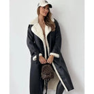 Lavinque Jacket Noir / S Manteau Long Hiver | Simili Cuir & Fourrure | Chaud et Élégant