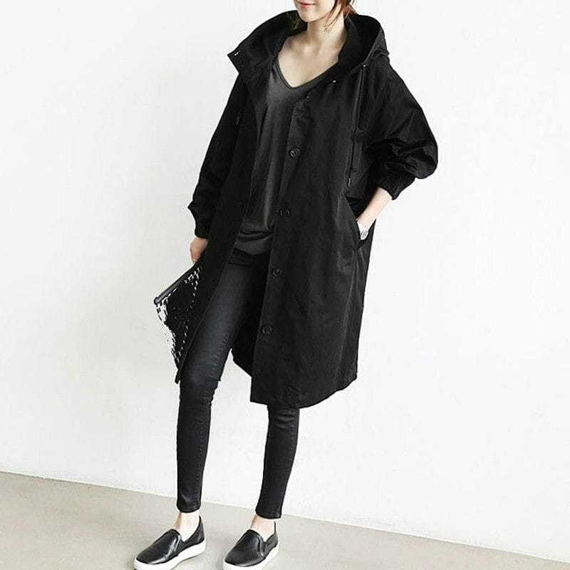 Lavinque Jacket Noir / S Manteau Long Oversize | Élégance Décontractée | Idéal pour la Mi-Saison