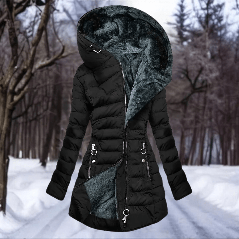 Lavinque Jacket Noir / S Manteau Matelassé avec Doublure en Polaire | Chaud & Élégant | Hiver Confortable