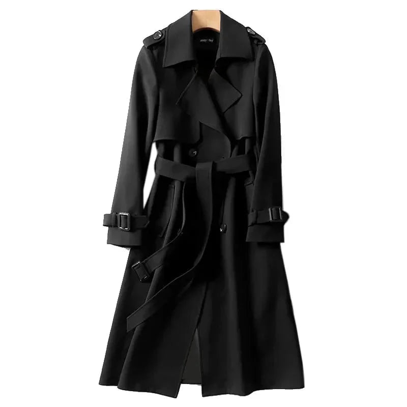 Lavinque Jacket Noir / S Trench Long Ceinturé | Élégance Intemporelle | Chic et Structuré