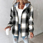Lavinque Jacket Noir / S Veste Chemise à Capuche en Flanelle | Décontracté | Chaude et Tendance
