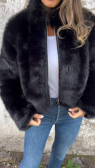 Lavinque Jacket Noir / S Veste en Fausse Fourrure | Luxe | Douce et Élégante