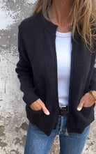 Lavinque Jacket Noir / S Veste en Laine Zippée | Confort | Chic et Décontractée