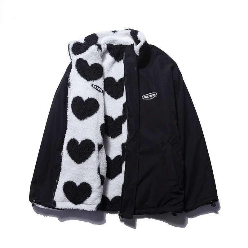 Lavinque Jacket Noir / S Veste Polaire Réversible | Doublure Cœur | Chaleur et Douceur