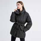 Lavinque Jacket Noir / XS Doudoune Ceinturée Hiver | Col Haut | Chaude et Élégante