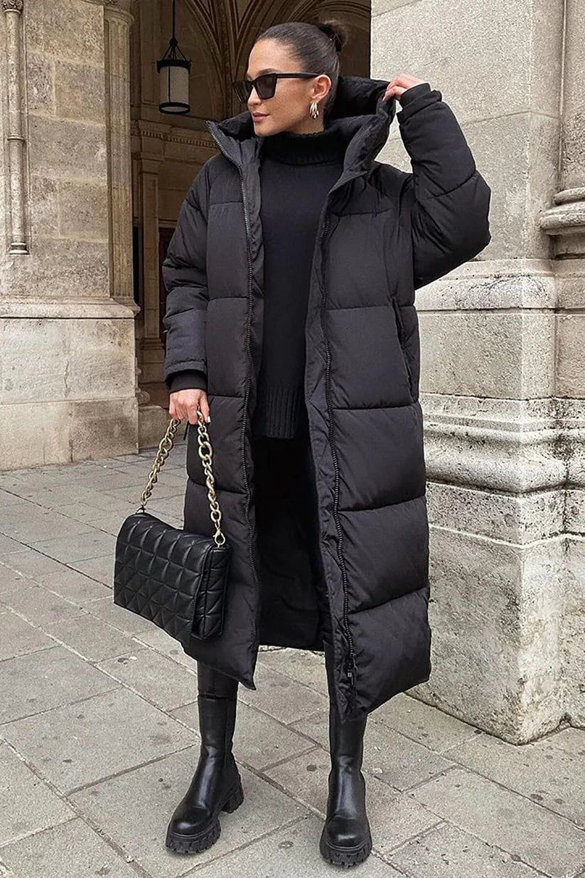 Lavinque Jacket Noir / XS Doudoune Longue | Chaude & Élégante | Hiver Style Urbain