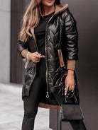Lavinque Jacket Noir / XS Manteau Long Zippé à Capuche | Confort & Élégance Décontractée