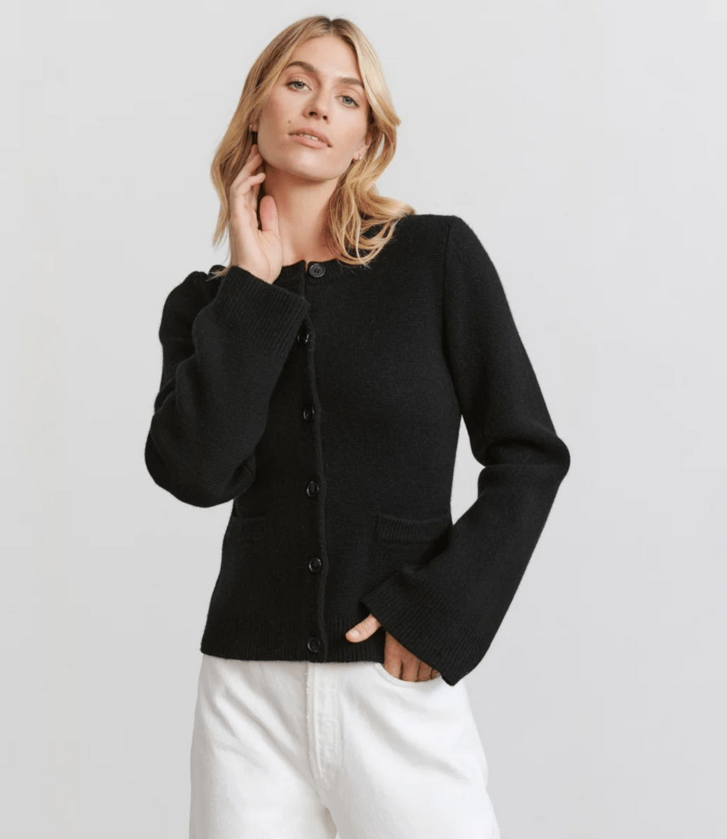 Lavinque Jacket Noir / XS Veste en Laine Boutonnée | Élégance | Chic et Intemporelle