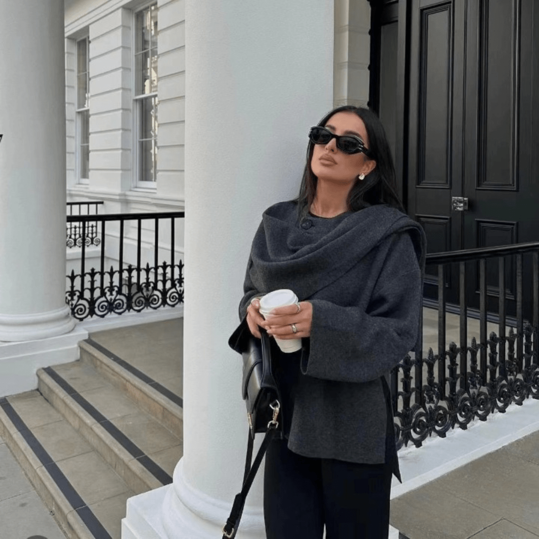 Lavinque Jacket Poncho Femme | Élégance & Confort | Tissu Doux et Chaleureux