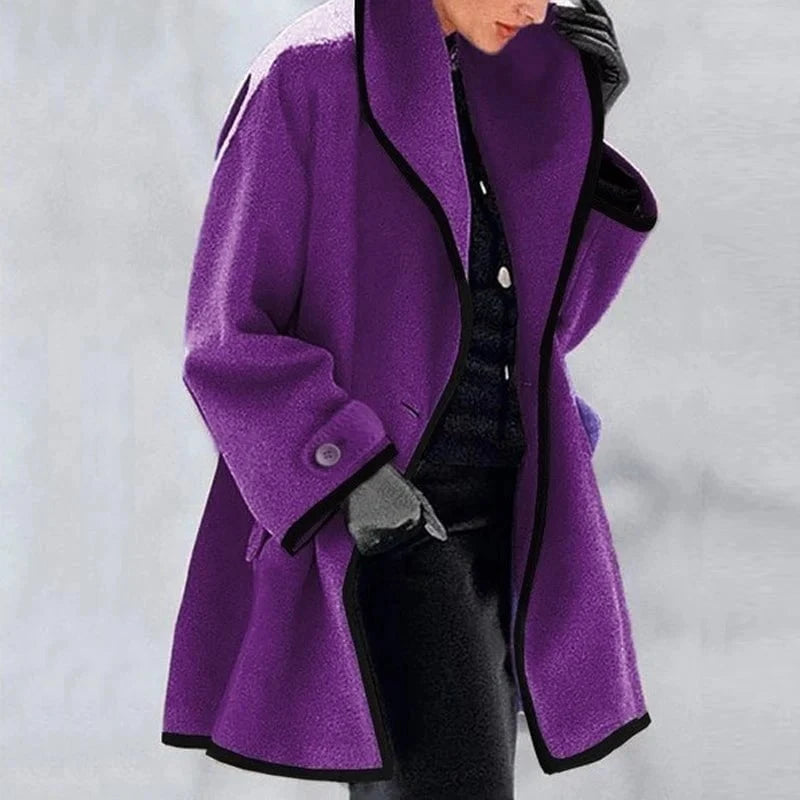 Lavinque Jacket Pourpre / S Manteau Élégant à Bordures Contrastées | Chic & Chaleur | Idéal pour l’Hiver