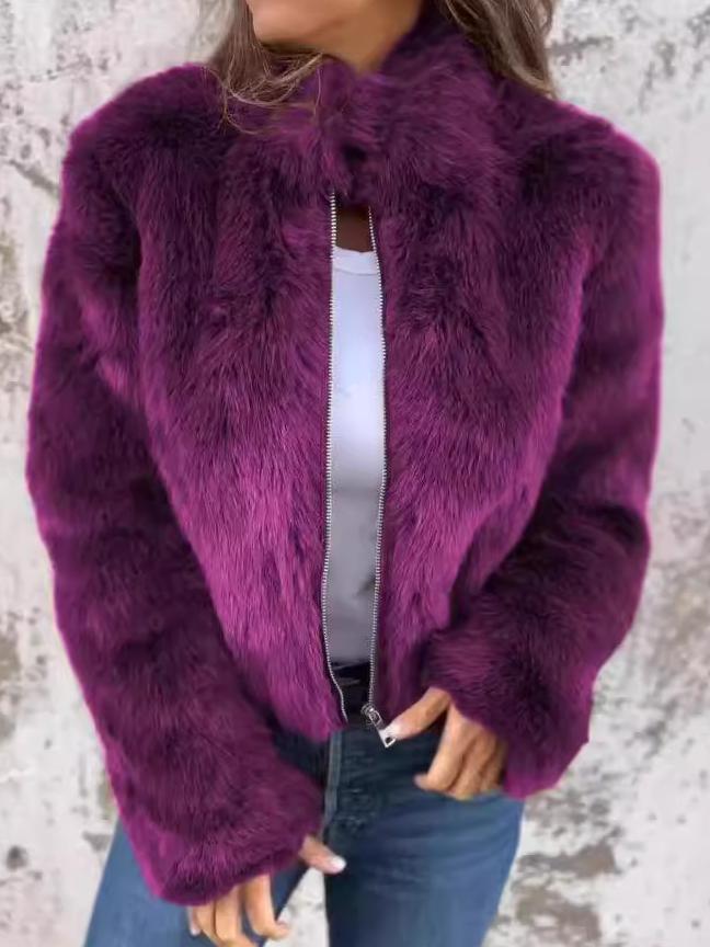 Lavinque Jacket Pourpre / S Veste en Fausse Fourrure | Luxe | Douce et Élégante
