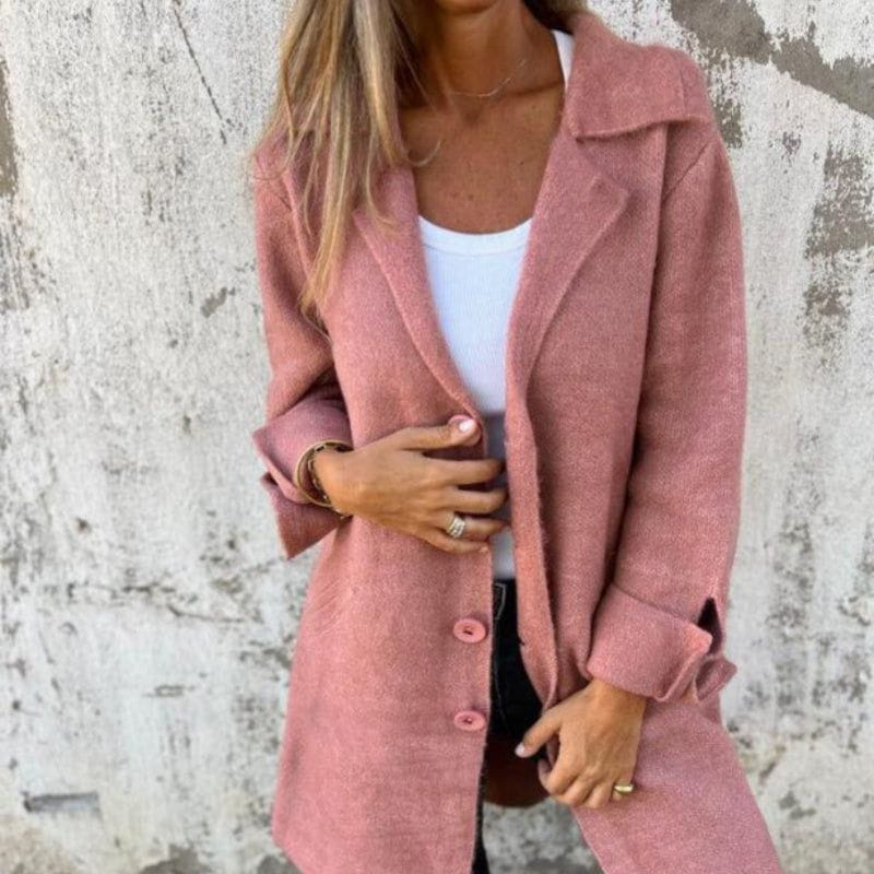 Lavinque Jacket Rose / S Manteau Long Boutonné | Élégance & Confort | Tendance Automne-Hiver