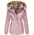 Lavinque Jacket Rose / XS Doudoune Hiver à Capuche | Chaude et Élégante | Doublure en Fausse Fourrure