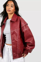 Lavinque jacket Rouge / S Blouson Oversize en Similicuir | Tendance & Urbain | Look Audacieux