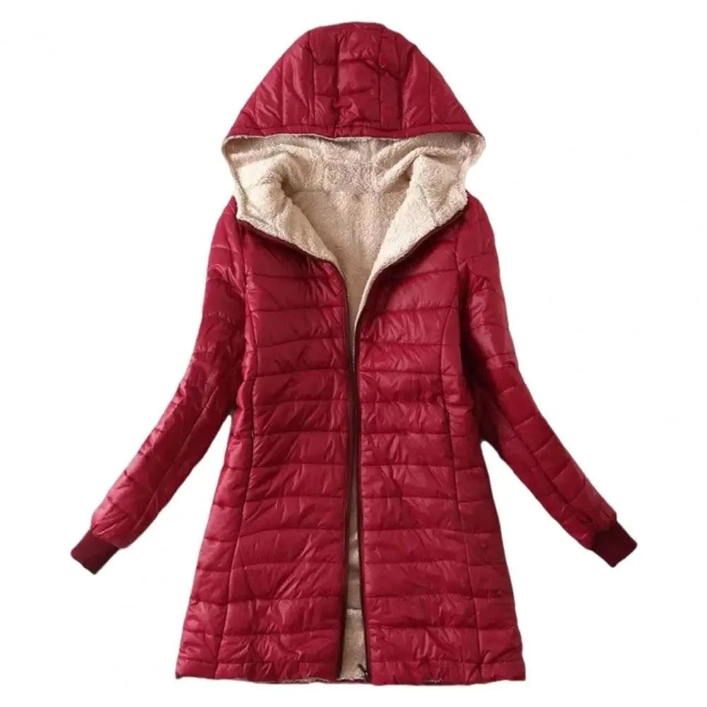 Lavinque Jacket Rouge / S Doudoune Longue à Capuche Doublée | Hiver | Chaleur et Confort