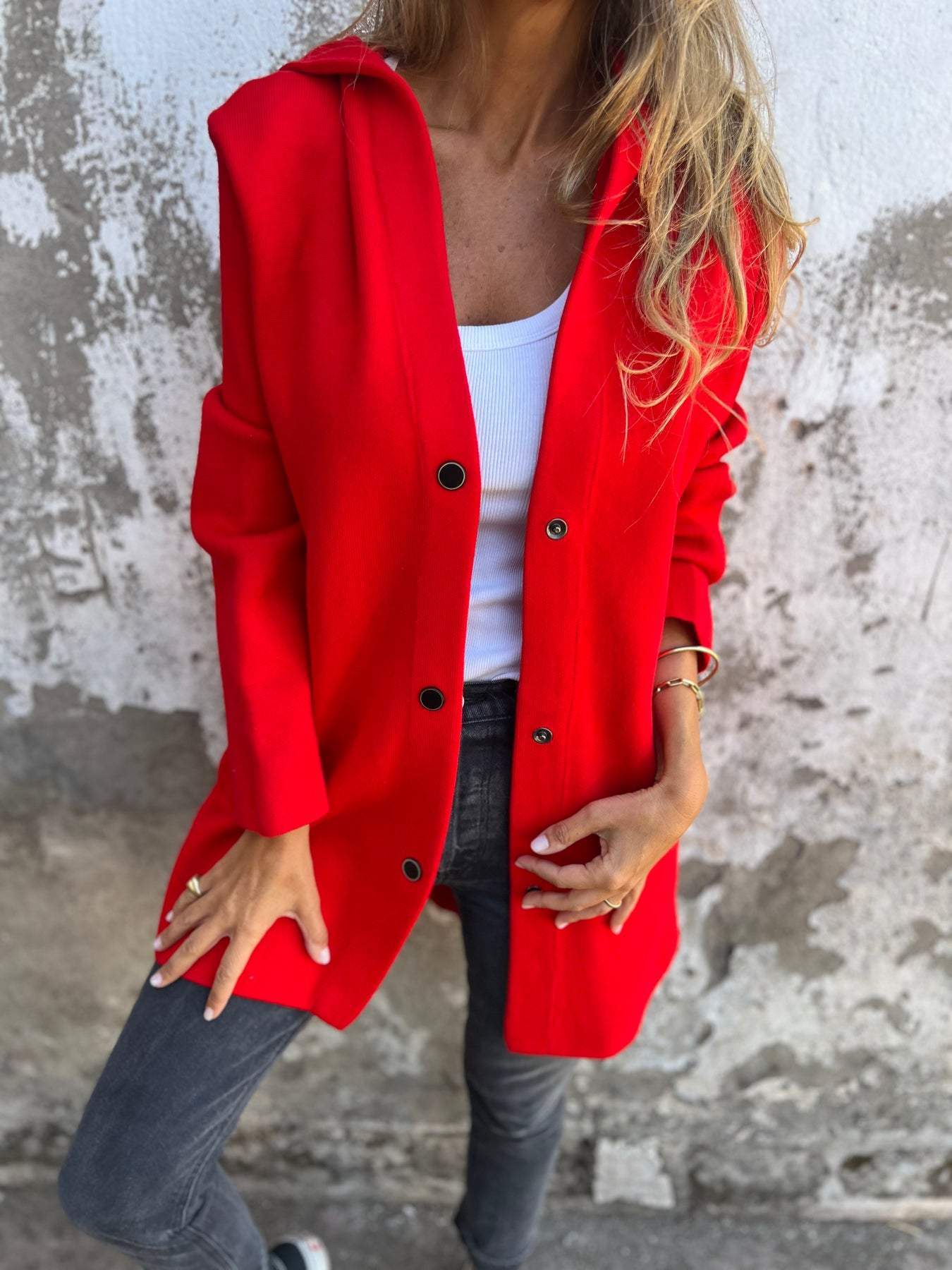 Lavinque Jacket Rouge / S Manteau Long à Capuche | Élégance Décontractée | Confort & Chaleur