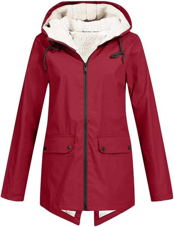 Lavinque Jacket Rouge / S Parka d'Hiver à Capuche | Chaleur Style | Doublure en Fourrure