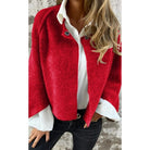Lavinque Jacket Rouge / S Veste Courte en Laine | Chaleur & Élégance | Style Décontracté Chic