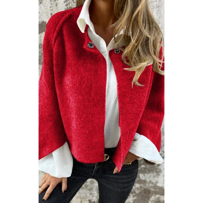 Lavinque Jacket Rouge / S Veste Courte en Laine | Chaleur & Élégance | Style Décontracté Chic