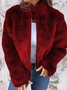Lavinque Jacket Rouge / S Veste en Fausse Fourrure | Luxe | Douce et Élégante
