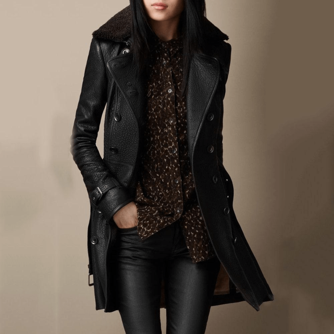 Lavinque Jacket S Manteau Long en Similicuir | Élégance | Chic et Intemporel