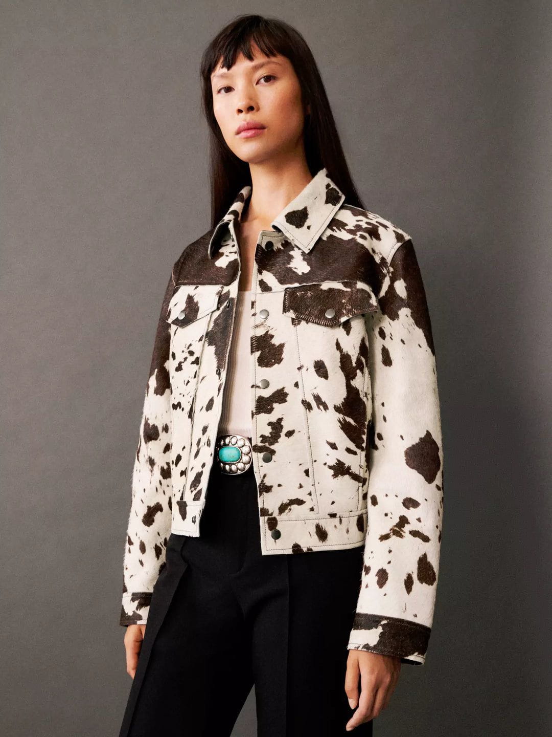 Lavinque Jacket S Veste Motif Vache | Audacieuse | Tendance et Originale