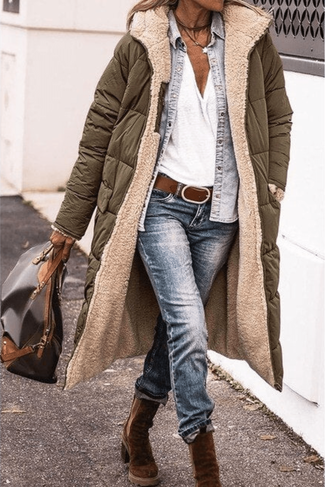 Lavinque Jacket Vert armée / S Doudoune Longue Doublée en Fourrure | Hiver | Chaleur et Style Décontracté