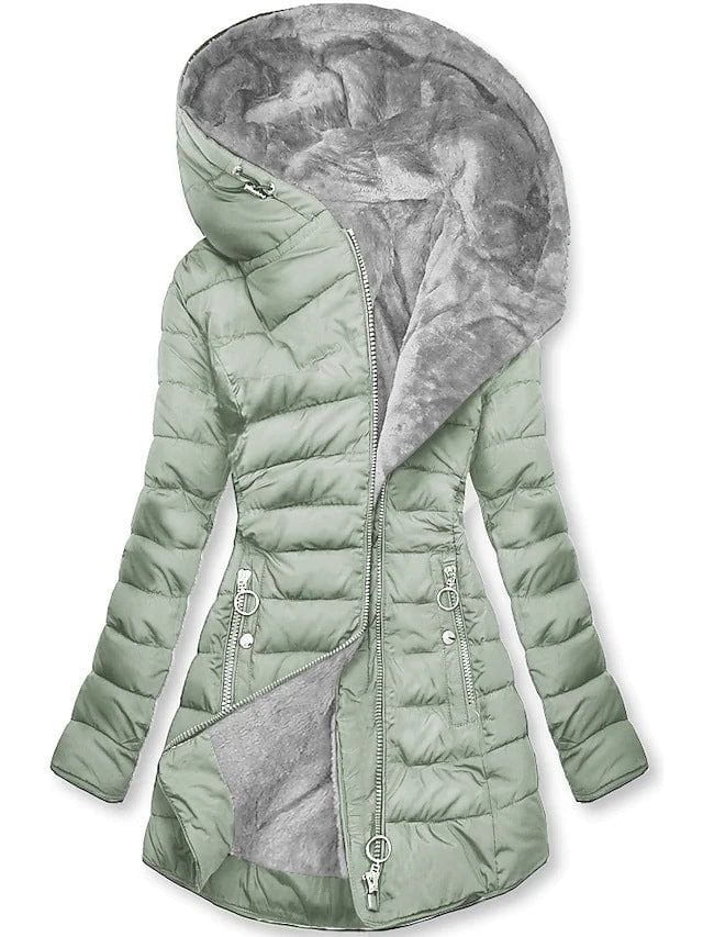 Lavinque Jacket Vert Clair / S Manteau Long Femme | Doudoune & Doublure Polaire | Chaleur et Élégance