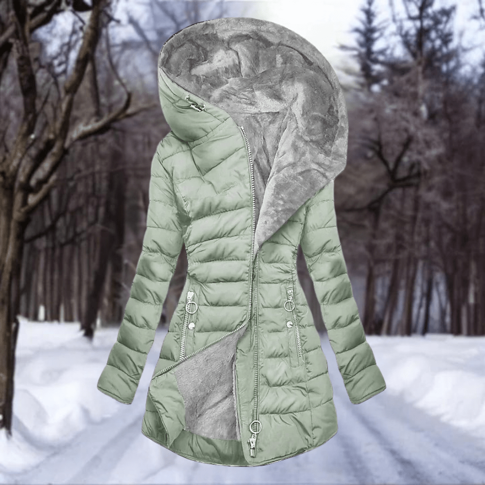 Lavinque Jacket Vert clair / S Manteau Matelassé avec Doublure en Polaire | Chaud & Élégant | Hiver Confortable