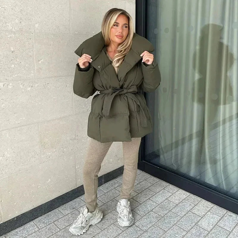 Lavinque Jacket Vert foncé / XS Doudoune Ceinturée | Ultra-Chaude & Élégante | Hiver Chic