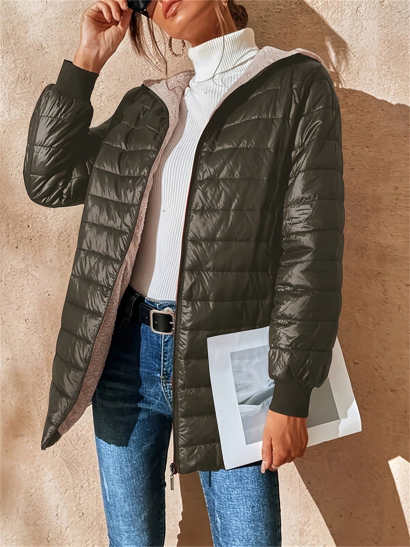 Lavinque Jacket Vert olive / S Doudoune Légère à Capuche | Confort | Chaude et Élégante
