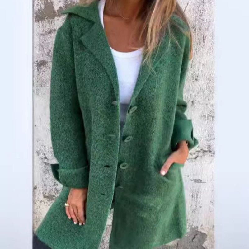Lavinque Jacket Vert / S Manteau Long Boutonné | Élégance & Confort | Tendance Automne-Hiver