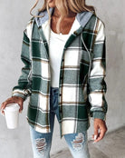 Lavinque Jacket Vert / S Veste Chemise à Capuche | Tendance & Confort | Motif Carreaux
