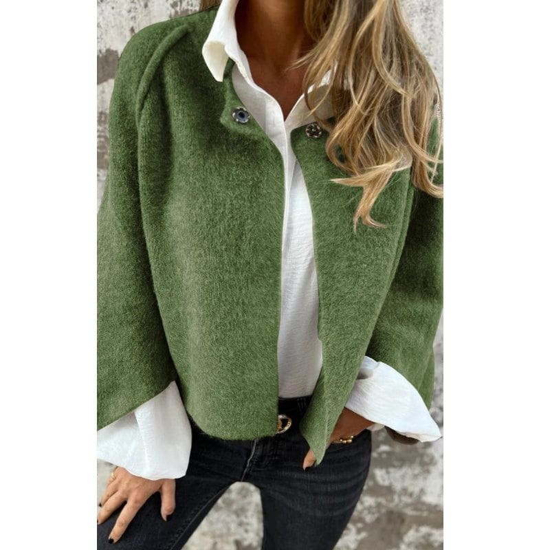 Lavinque Jacket Vert / S Veste Courte en Laine | Chaleur & Élégance | Style Décontracté Chic