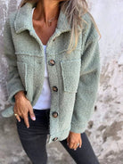 Lavinque Jacket Vert / S Veste Oversize Effet Mouton | Douce & Confortable | Style Décontracté