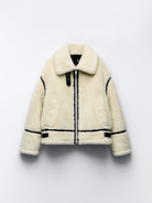 Lavinque Jacket Veste Aviateur Effet Mouton | Chaude & Tendance | Look Hivernal Décontracté