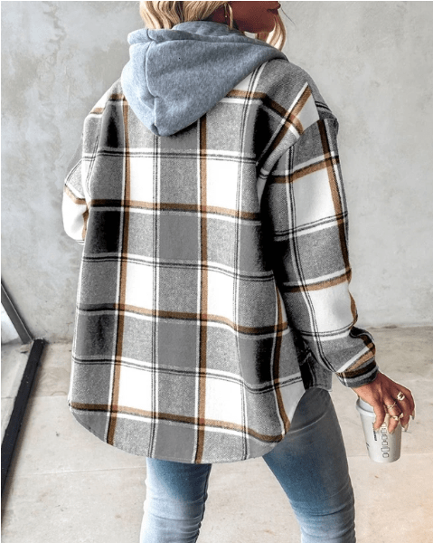 Lavinque Jacket Veste Chemise à Capuche | Tendance & Confort | Motif Carreaux