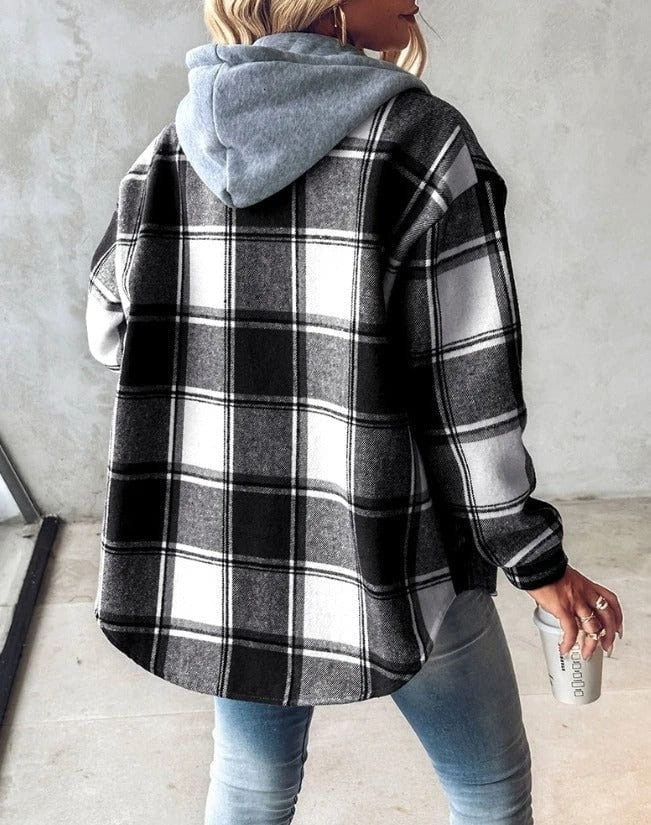Lavinque Jacket Veste Chemise à Capuche | Tendance & Confort | Motif Carreaux
