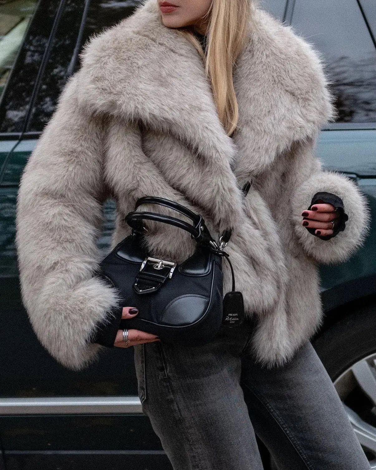 Lavinque Jacket Veste Courte en Fausse Fourrure | Élégance | Douce et Tendance