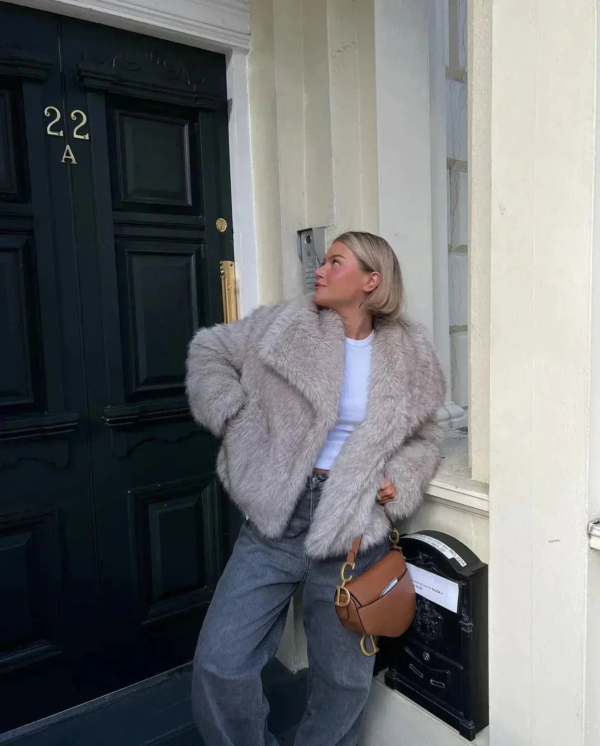 Lavinque Jacket Veste Courte en Fausse Fourrure | Élégance | Douce et Tendance