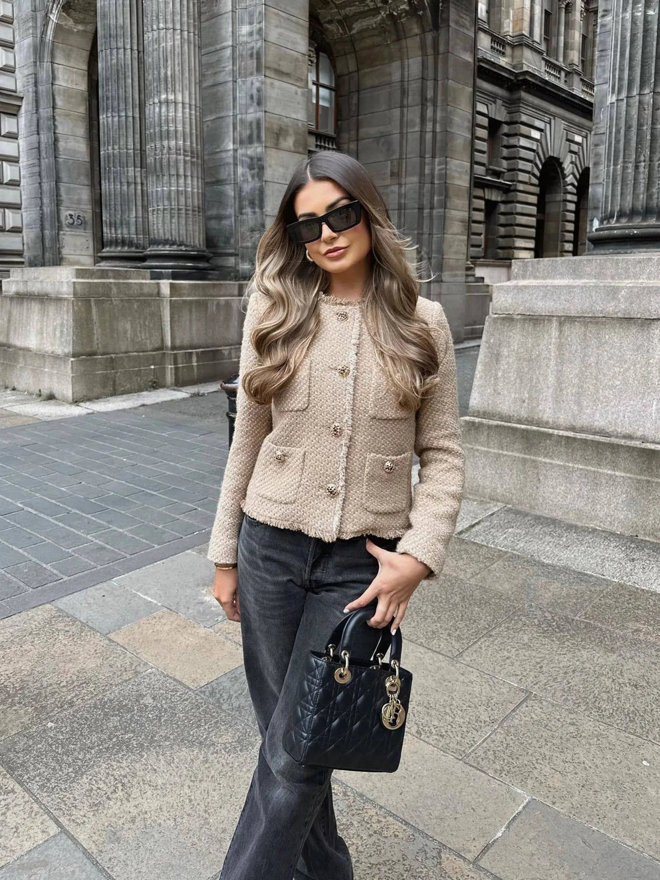 Lavinque Jacket Veste Courte en Tweed | Chic & Intemporelle | Élégance Parisienne
