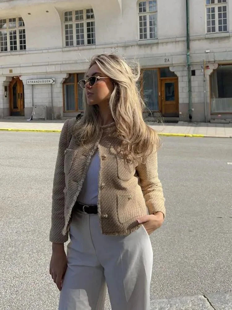 Lavinque Jacket Veste Courte en Tweed | Chic & Intemporelle | Élégance Parisienne