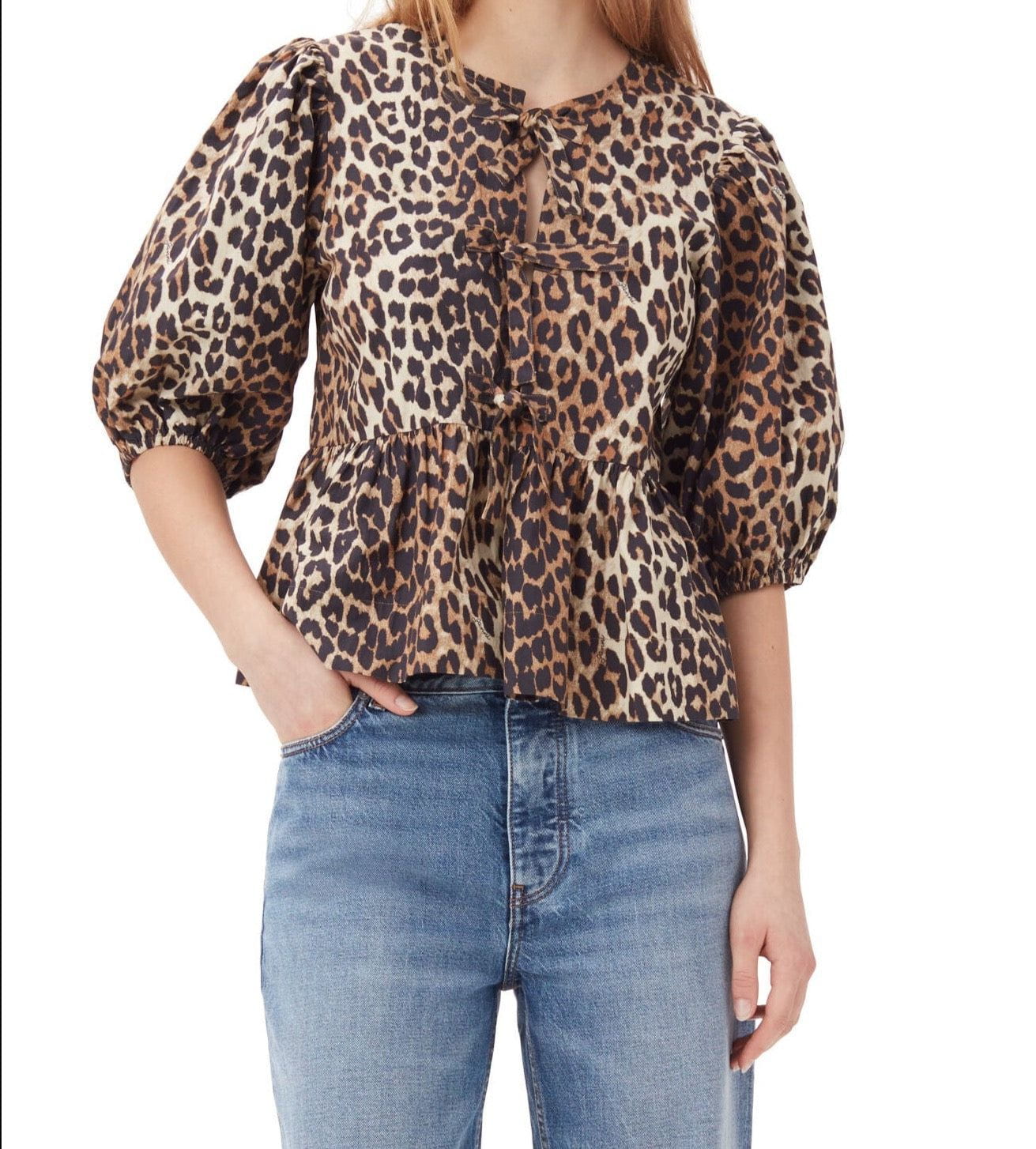 Lavinque Jacket Veste Courte Léopard | Manches Bouffantes | Chic et Tendance