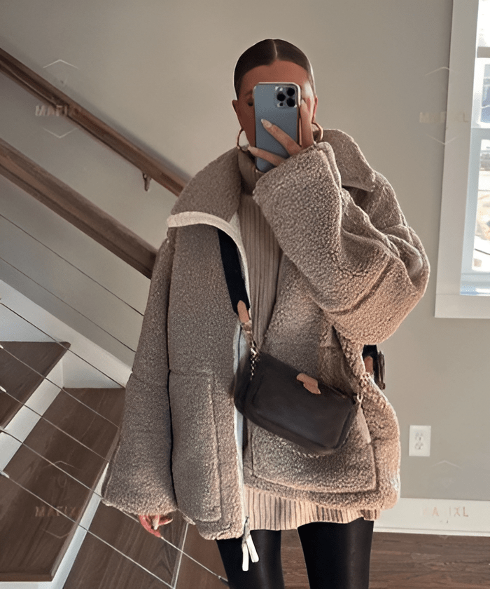 Lavinque Jacket Veste Effet Mouton | Oversize & Ultra-Chaude | Look Cocooning